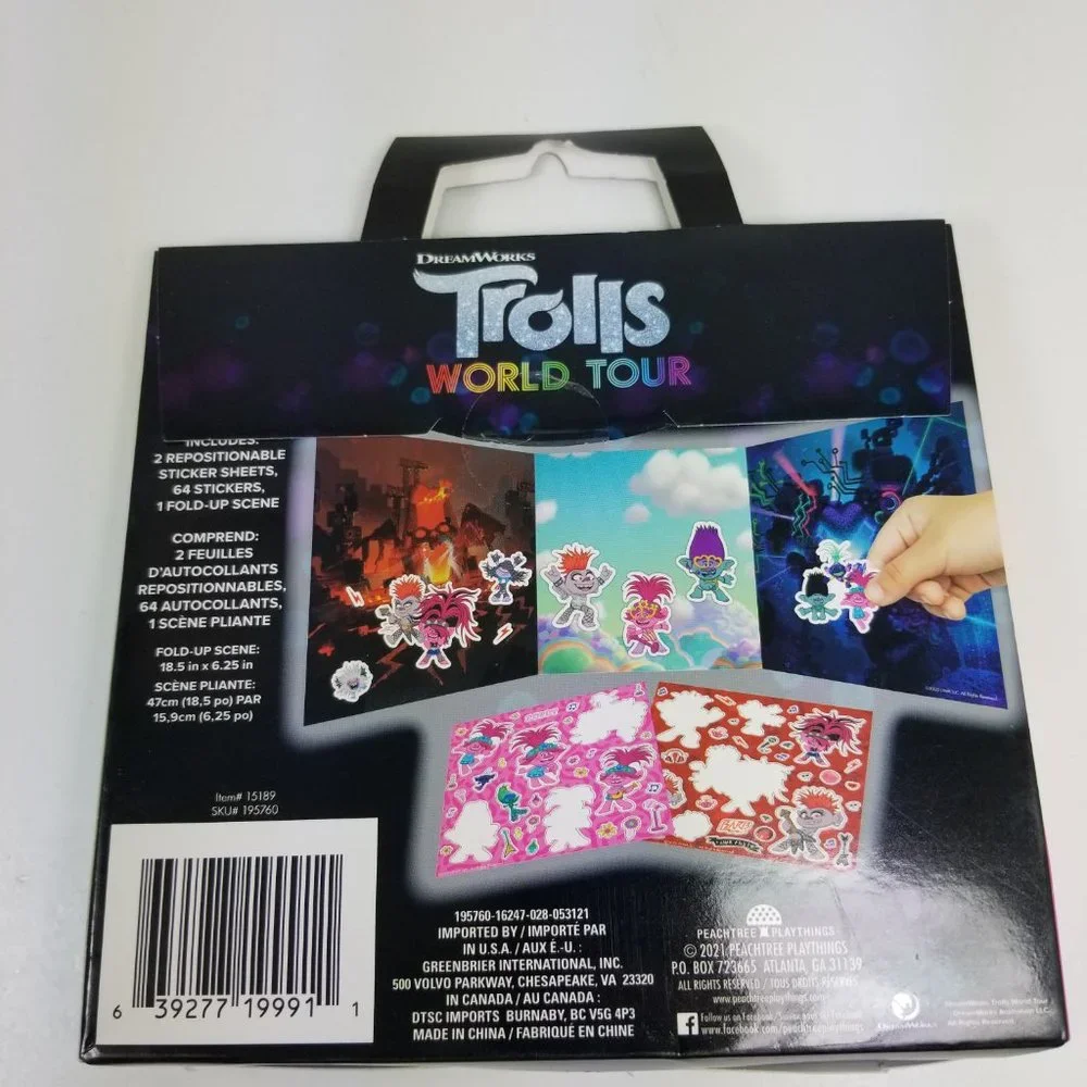 Trolls World Tour 40+ repositionable stickers